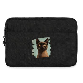 Burmese Burma Cat Retro - Laptop bag 13" - black - Front