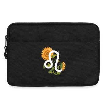Signe du zodiaque Lion - Tournesol Astrologie Cadeau - Sacoche pour ordinateur portable 13 pouces - noir - Devant