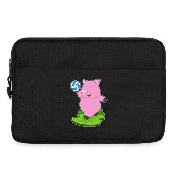 Pig Volleyball Player Volleyball - Laptop bag 13" - black - Front