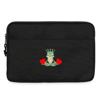 Grenouille de la Saint-Valentin Grenouilles Coeur Crapaud Roi - Sacoche pour ordinateur portable 13 pouces - noir - Devant