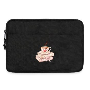 Liebe schlürfen: Kaffee und Bücher - Laptoptasche 13" - Schwarz - Vorne