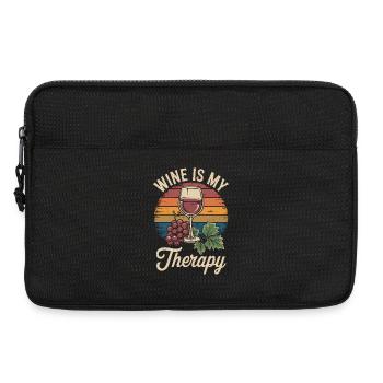 Wine Is My Therapy Weinglas Outfit für - Laptoptasche 13" - Schwarz - Vorne
