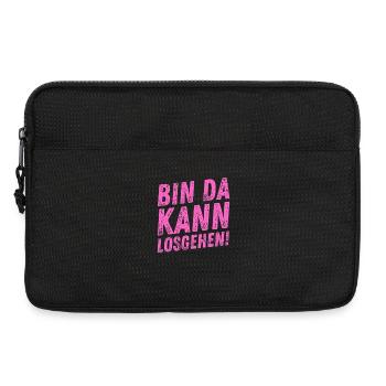 Bin Da Kann Losgehen lustiger Damen Spruch Frauen - Laptoptasche 13" - Schwarz - Vorne