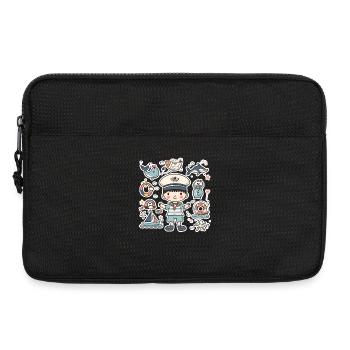 Kleiner Seemann Cartoon Look - Laptoptasche 13" - Schwarz - Vorne