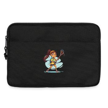 Cartoon Lacrosse Girl - Laptop bag 13" - black - Front
