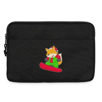 Fuchs Weihnachten Snowboard - Laptoptasche 13" - Schwarz - Vorne