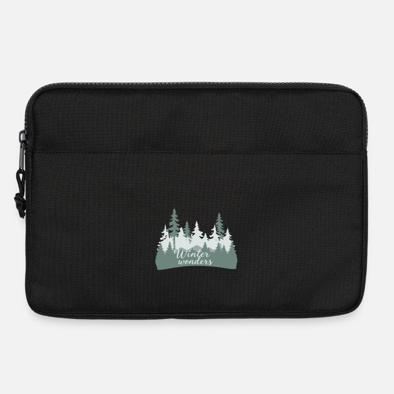 Winterwunderwald Silhouetten - Laptoptasche 13" - Schwarz