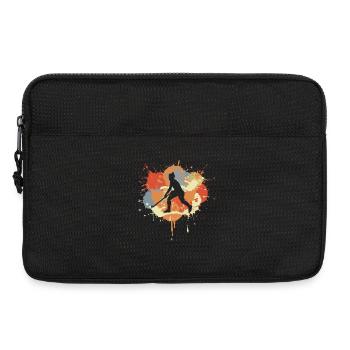 Hockey Player Drawing - Laptop bag 13" - black - Front