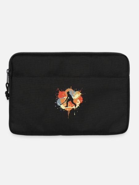 Hockeyspieler Zeichnung - Laptoptasche 13" - Schwarz