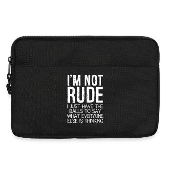 I'm not rude I just have the balls to say what - Laptoptasche 13" - Schwarz - Vorne