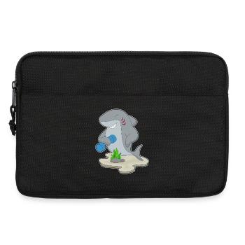 Shark Bodybuilder Dumbbell Bodybuilding - Laptop bag 13" - black - Front