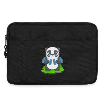 Panda Bodybuilder Bodybuilding avec haltères - Sacoche pour ordinateur portable 13 pouces - noir - Devant