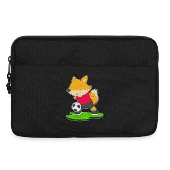 Fuchs Fußballspieler Fußball - Laptoptasche 13" - Schwarz - Vorne