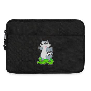 raton laveur joueur de soccer soccer - Sacoche pour ordinateur portable 13 pouces - noir - Devant