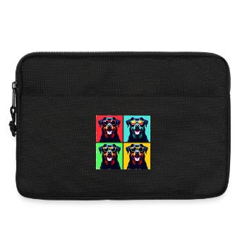 Rottie Pop Art, Bubba, Bär, Großer Kerl, Fuzzball - Laptoptasche 13" - Schwarz - Vorne