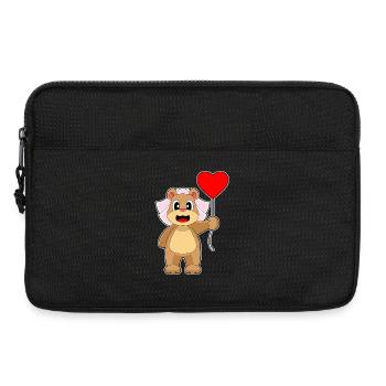 Bear Bridal Balloon Wedding - Laptop bag 13" - black - Front