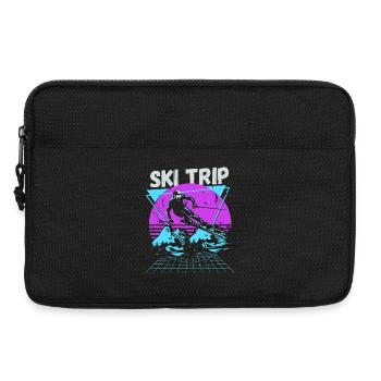 Retro Ski Trip Neon Graphic - Laptop bag 13" - black - Front