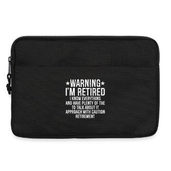 avertissement je suis à la retraite je sais tout et beaucoup - Sacoche pour ordinateur portable 13 pouces - noir - Devant