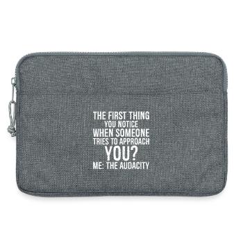 the first thing you notice when someone tries to - Laptoptasche 13" - Grau meliert - Vorne
