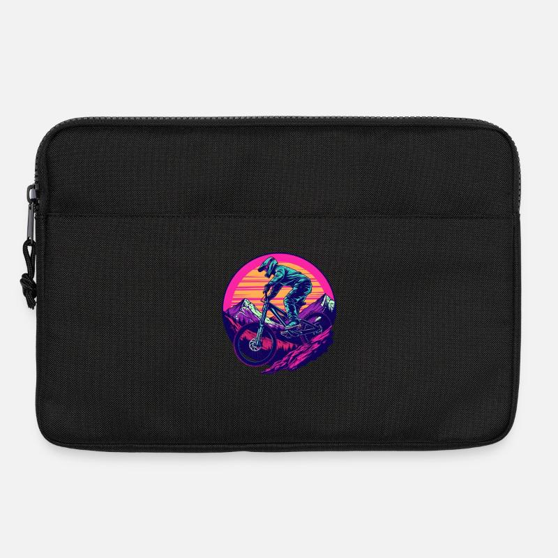 Mountainbiken Vaporwave - Laptoptasche 13" - Schwarz