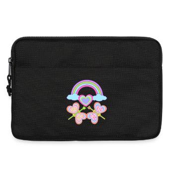 Regenbogen Kind Kinder Baby Schmetterlinge Herz - Laptoptasche 13" - Schwarz - Vorne
