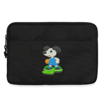 Hund Basketballspieler Basketball - Laptoptasche 13" - Schwarz - Vorne