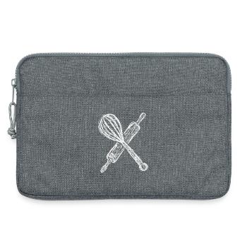 Sketch rolling pin and hand mixer - Laptop bag 13" - heather grey - Front