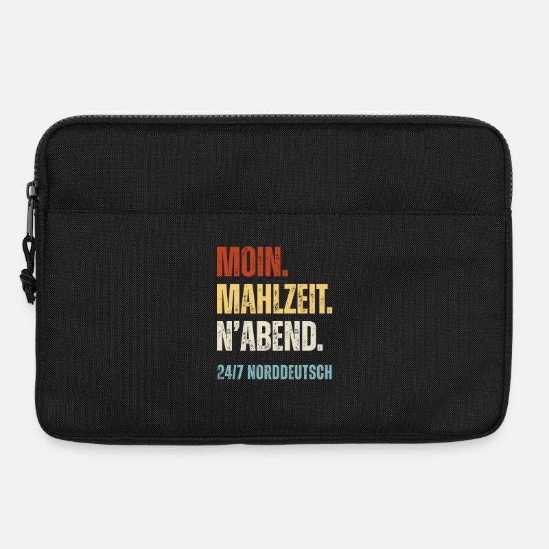 Norddeutsch Moin Mahlzeit N'Abend Lustiger Spruch - Laptoptasche 13" - Schwarz