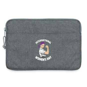Journée internationale de la femme - Cadeau - Sacoche pour ordinateur portable 13 pouces - gris chiné - Devant