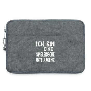 KI Spruch Ich bin eine spielerische Intelligenz - Laptoptasche 13" - Grau meliert - Vorne