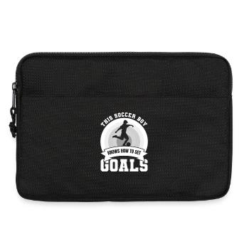 Garçon de football - Sacoche pour ordinateur portable 13 pouces - noir - Devant