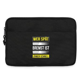 Autoliebhaber Spruch Bremsspur Humor - Laptoptasche 13" - Schwarz - Vorne