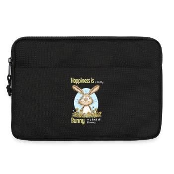 Bunny Easter Motif Saying Spring - Laptop bag 13" - black - Front