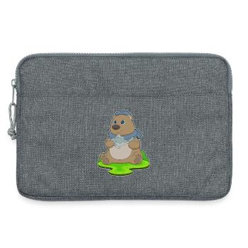 Pêche au poisson Bear Angler - Sacoche pour ordinateur portable 13 pouces - gris chiné - Devant