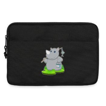 Pêche au poisson pêcheur rhinocéros - Sacoche pour ordinateur portable 13 pouces - noir - Devant