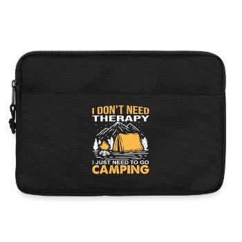 Ich brauche keine Therapie, ich gehe zum Campen - Laptoptasche 13" - Schwarz - Vorne