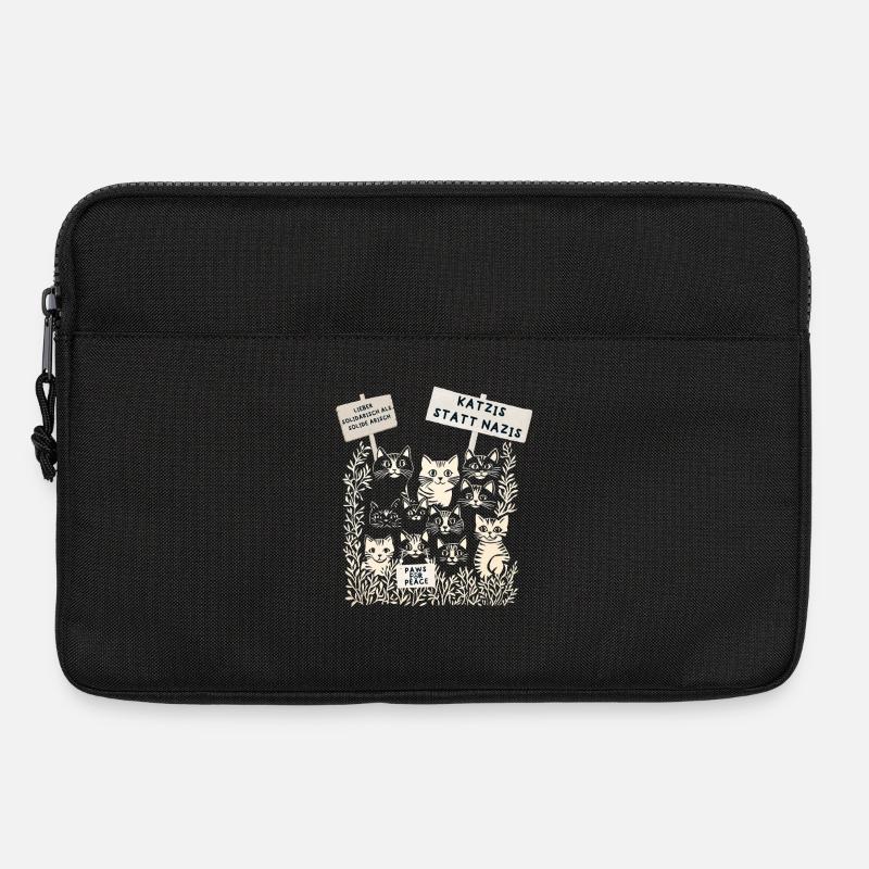 Demo Katzen gegen rechts  - Laptoptasche 13" - Schwarz