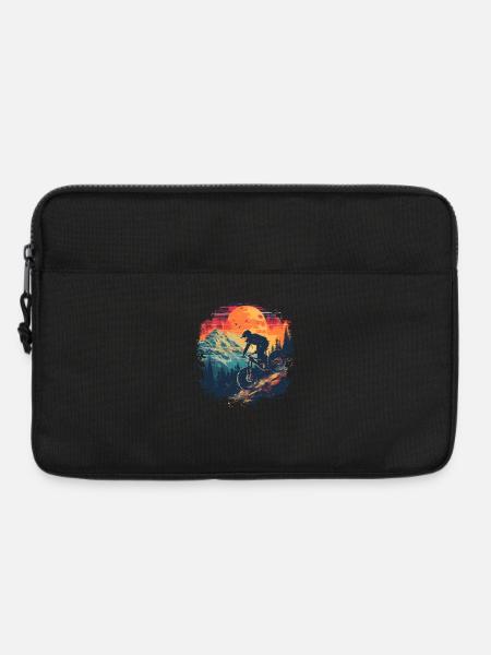 Mountainbiking Synthwave - Laptoptasche 13" - Schwarz