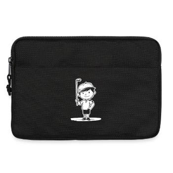 Kleiner Golfer Skizze - Laptoptasche 13" - Schwarz - Vorne