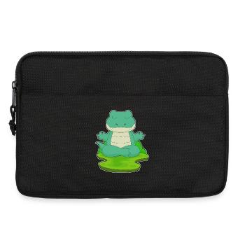 Krokodil Yoga Fitness Meditation - Laptoptasche 13" - Schwarz - Vorne