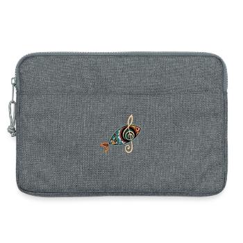 Christlicher Fisch mit Notenschlüssel Kirchenchor - Laptoptasche 13" - Grau meliert - Vorne