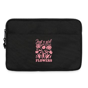 Just a girl who loves flowers - Blumen Spruch - Laptoptasche 13" - Schwarz - Vorne