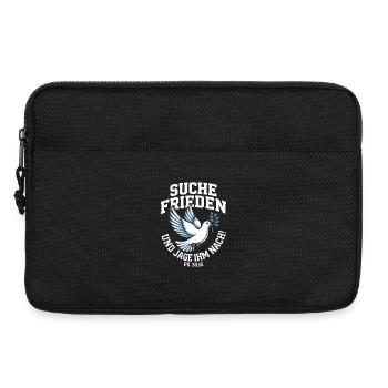 Suche Frieden Psalm 34:15 Bibelvers Friedenstaube - Laptoptasche 13" - Schwarz - Vorne