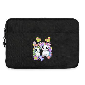 Einhorn Einhörner Pferd Pferde Kinder - Laptoptasche 13" - Schwarz - Vorne