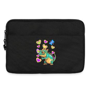 Dino Dinos Kinder Kind Baby Kleinkinder - Laptoptasche 13" - Schwarz - Vorne