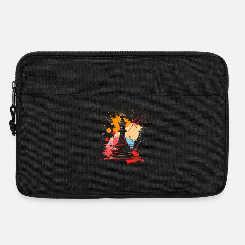 Schachfiguren Graffiti - Laptoptasche 13" - Schwarz