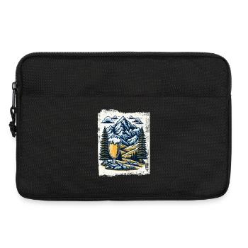Bergpanorama mit Bierglas - Laptoptasche 13" - Schwarz - Vorne