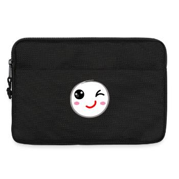 Clin d’œil sourire - Sacoche pour ordinateur portable 13 pouces - noir - Devant