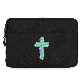 Croix Jésus Croix Fleurs - Sacoche pour ordinateur portable 13 pouces - noir - Devant