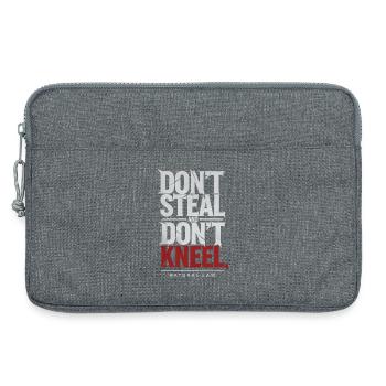 Nicht stehlen, nicht knien | Aussage zum Naturgesetz - Laptoptasche 13" - Grau meliert - Vorne